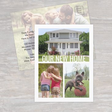 any text change of address 4 photo collage moving announcement postinvitations