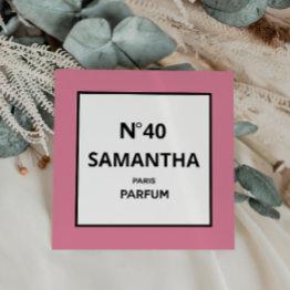 Small Any Year Designer Perfume Bottle Birthday Invitation Front View