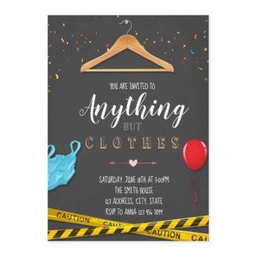 anything but clothes party invitation