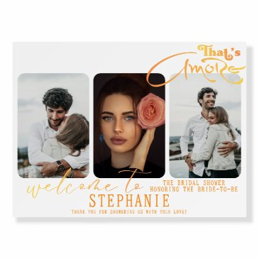 aperol bridal shower photo collage welcome sign