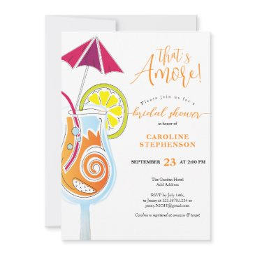 aperol spritz cocktail simple script bridal shower invitation