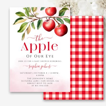 apple of our eye fall baby shower  invitation