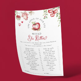 Small Apple Of Our Eye Would She Rather Baby Shower Game Front View