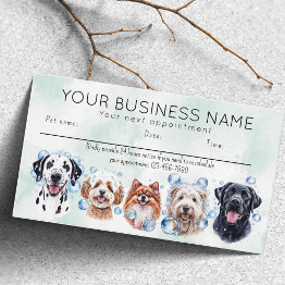 Small Appointment Invitations Watercolor Dogs Bubbles Front View