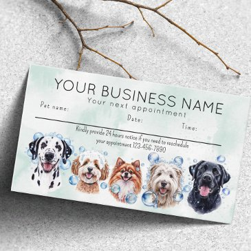 appointment invitations watercolor dogs bubbles