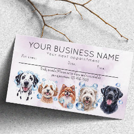 Small Appointment Invitations Watercolor Dogs Bubbles Front View