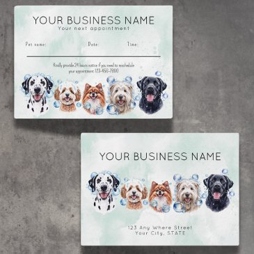appointment invitations watercolor dogs bubbles