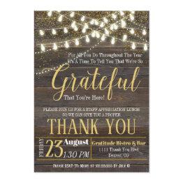 Small Appreciation Invitation, Grateful For Invitation Front View