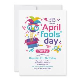 Small April Fool's Day Party Invitation Front View