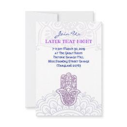 Small Aqua Hemsa Party Invitations For Beth Option#3 Front View