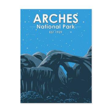 arches national park double arch night sky vintage postinvitations