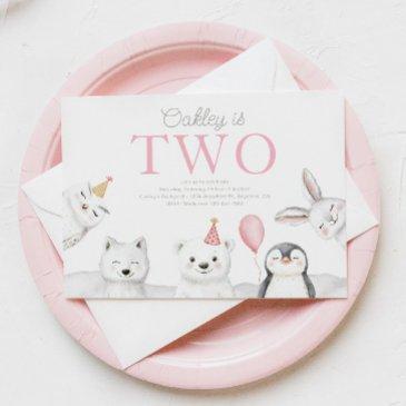 arctic animals birthday invitation
