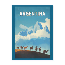 Small Argentina Illustration Travel Art Vintage Postinvitations Front View