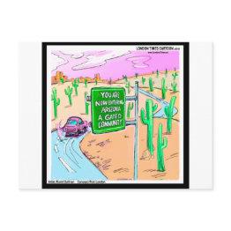 Small Arizona: A Gated Community Funny Gifts & Tees Postinvitations Front View