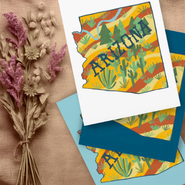 arizona illustrated map postinvitations