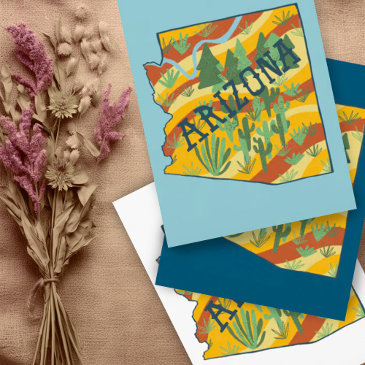 arizona illustrated map postinvitations