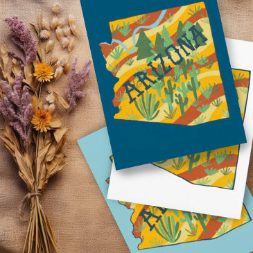 arizona illustrated map postinvitations
