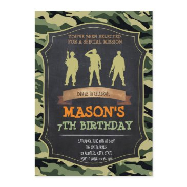 army birthday party invitation