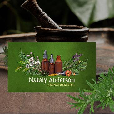 aromatherapy oils and plants business invitations