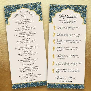 art deco floral lotus indian & hindu wedding program