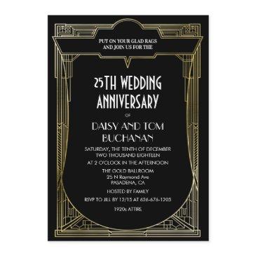 art deco gatsby wedding anniversary invitation