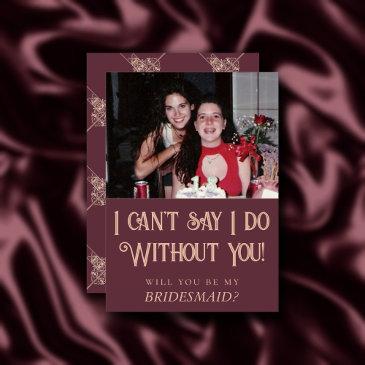 art deco nouveau | burgundy blush maid of honor invitation