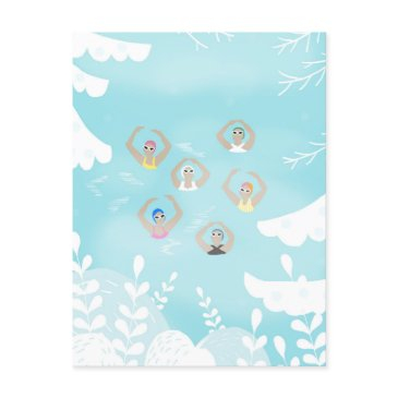 artistic swimmers | artistic swimming winter art postinvitations