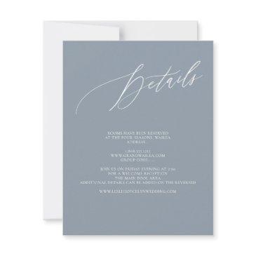 artsapp elegant dusty blue details calligraphy rsvp invitations