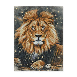 Small *~* Artsy Ap23 Artistic Celestial Bold Lion Postinvitations Front View