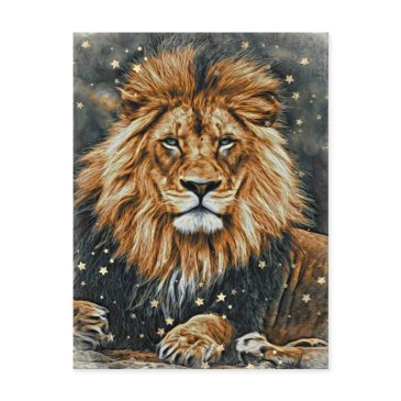 *~* artsy ap23 artistic celestial bold lion postinvitations