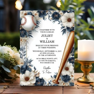 as champion team ball field pitch baseball wedding invitation