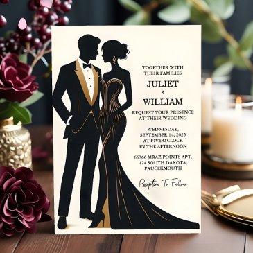 as costume men adult tuxedo bold black tie wedding invitation