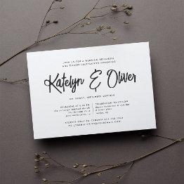 Small Ash Black | Modern Signature Rehearsal Dinner Invitation Front View