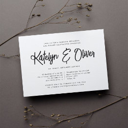 Small Ash Black | Modern Signature Rehearsal Dinner Invitation Front View