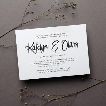 ash black | modern signature rehearsal dinner invitation