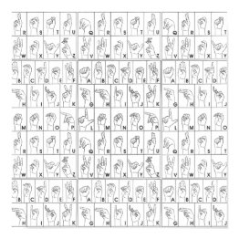 Small Asl American Sign Language Alphabet A To Z Letters Front View