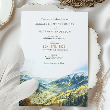 aspen colorado mountain destination wedding invitation