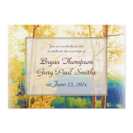 Small Aspen Glow Wedding Invitation Front View