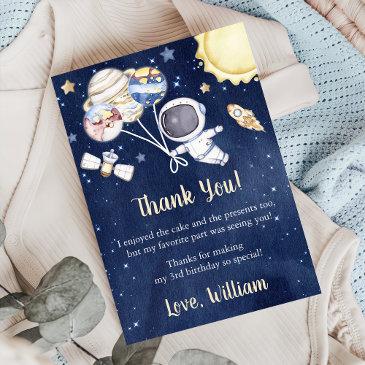 astronaut outer space birthday thank you invitations