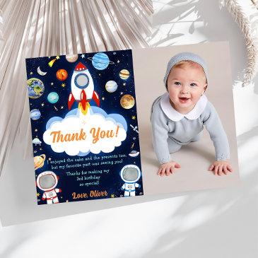 astronaut outer space birthday thank you invitations