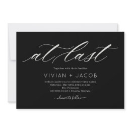 Small At Last Editable Color Modern Wedding Invitation Front View