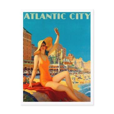 atlantic city, retro, 1950s pinup, vintage postinvitations