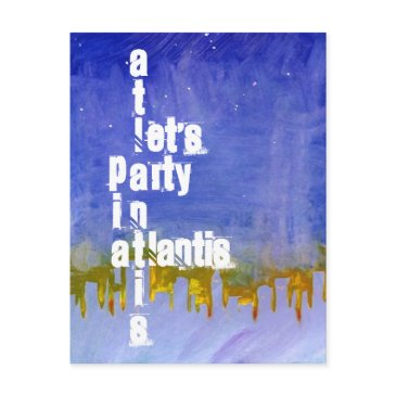 atlantis theme sweet sixteen 16 party invitation