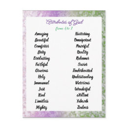 Small Attributes Of God From A To Z Customizable Invitations Front View