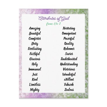attributes of god from a to z customizable invitations
