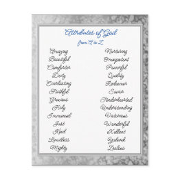 Small Attributes Of God From A To Z Enclosure Invitations Front View
