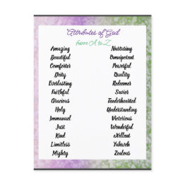 Small Attributes Of God From A To Zed Postinvitations Front View