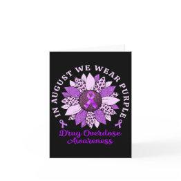 Small August We Wear Purple Sunflower Drug Overdose Awar Invitations Front View