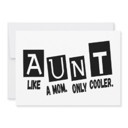Small Aunt Like A Mom Only Cooler Invitation Front View