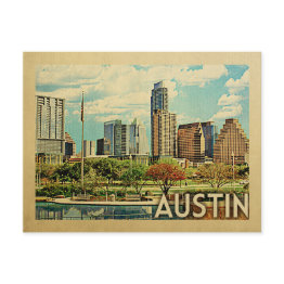 Small Austin Texas Vintage Travel Postinvitations Front View